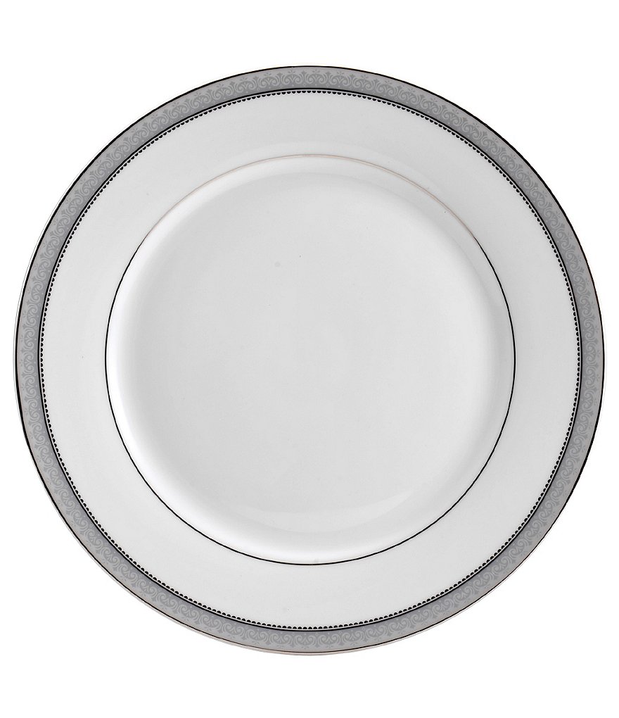 Mikasa Platinum Crown Filigree Platinum Porcelain Dinner Plate