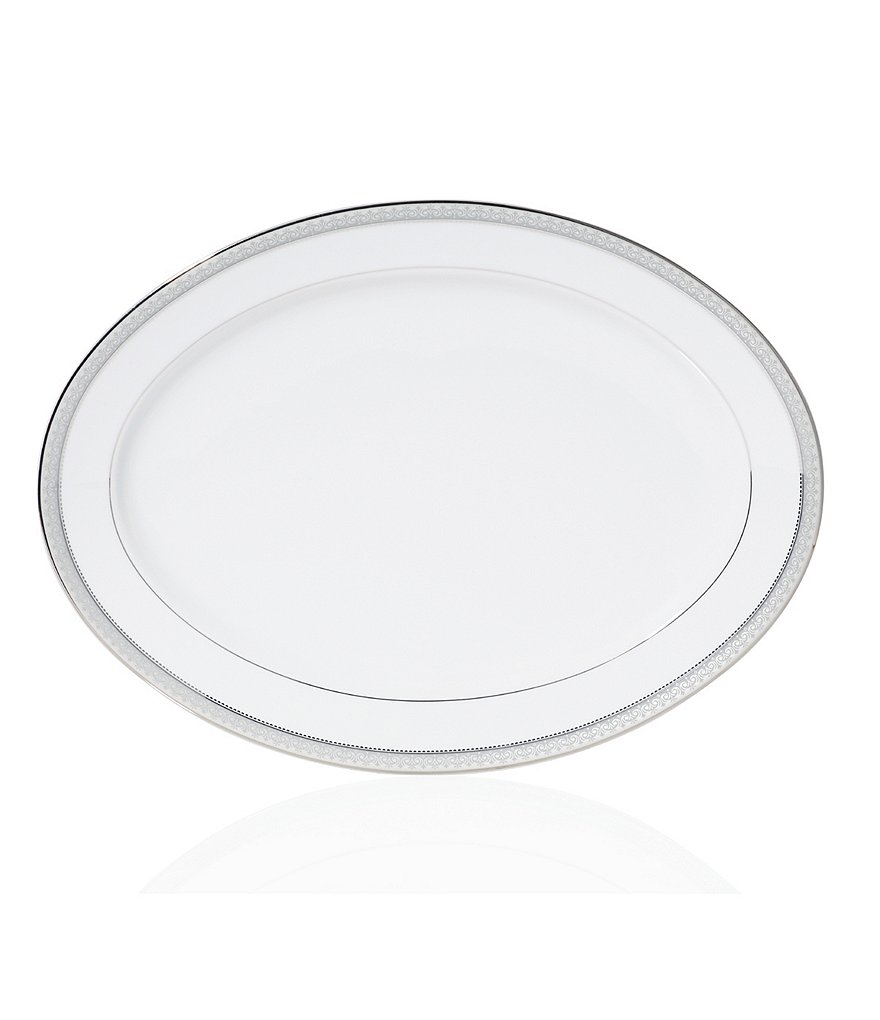 Mikasa Platinum Crown Filigree Porcelain 14#double; Oval Platter