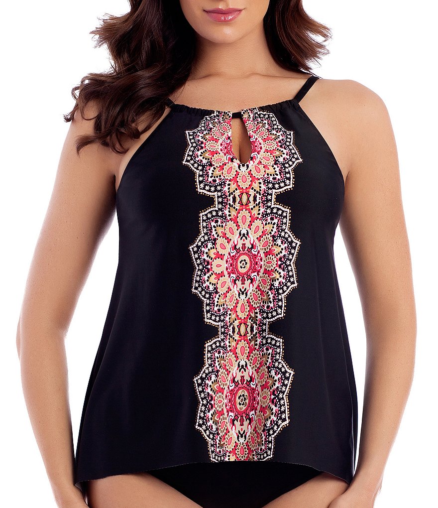 Miraclesuit Mandala Peephole Sharkbite Tankini Swimsuit Top