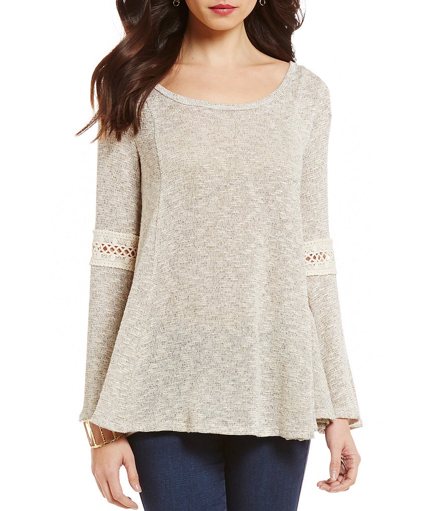 Moa Moa Long-Sleeve Lace-Up Back Top