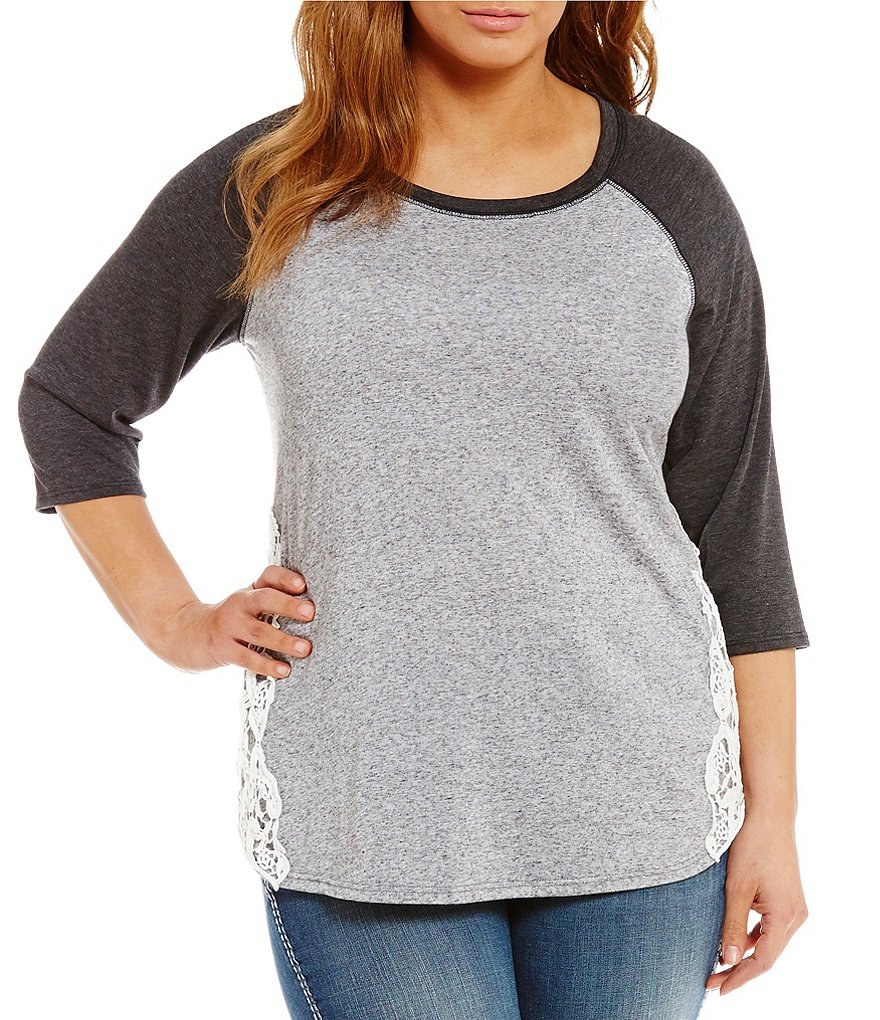 Moa Moa Plus Crochet-Trim Knit Tee