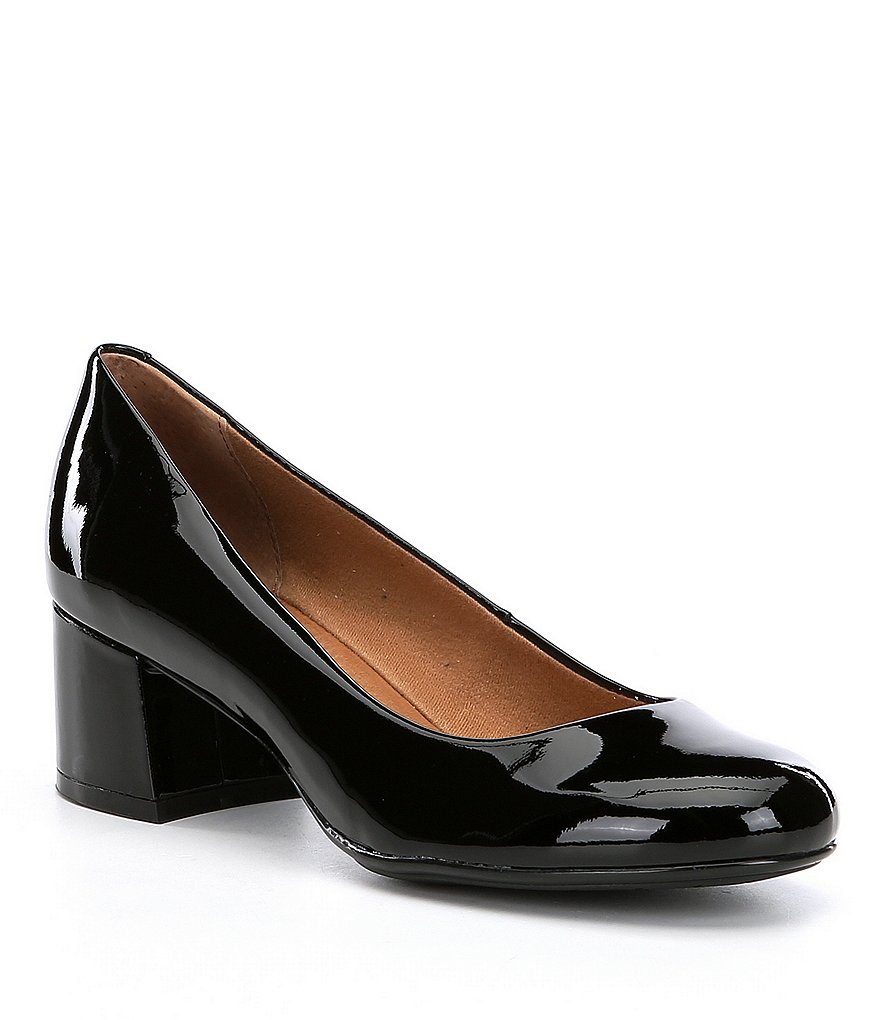 Montana Denton Patent Leather Block Heel Pumps