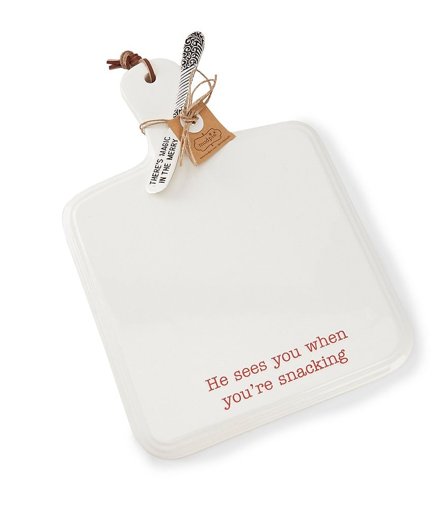 Mud Pie Holiday Snacking Cheese Paddle Board, Set of 2