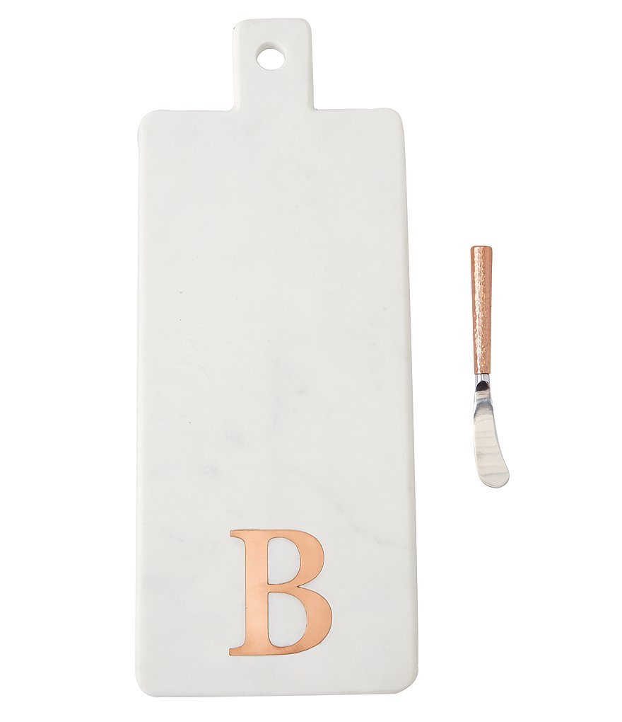 Mud Pie Marble & Copper Initial Board with Spreader