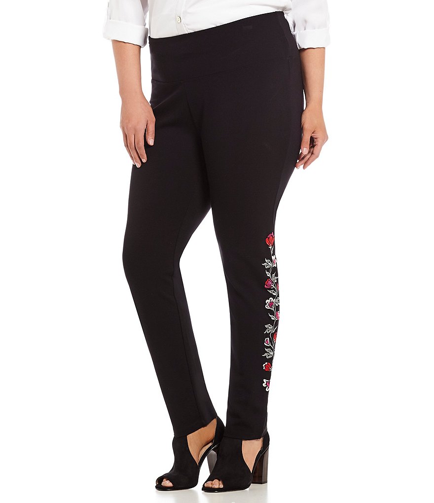 Multiples Plus Pull-On Embroidered Pone Leggings