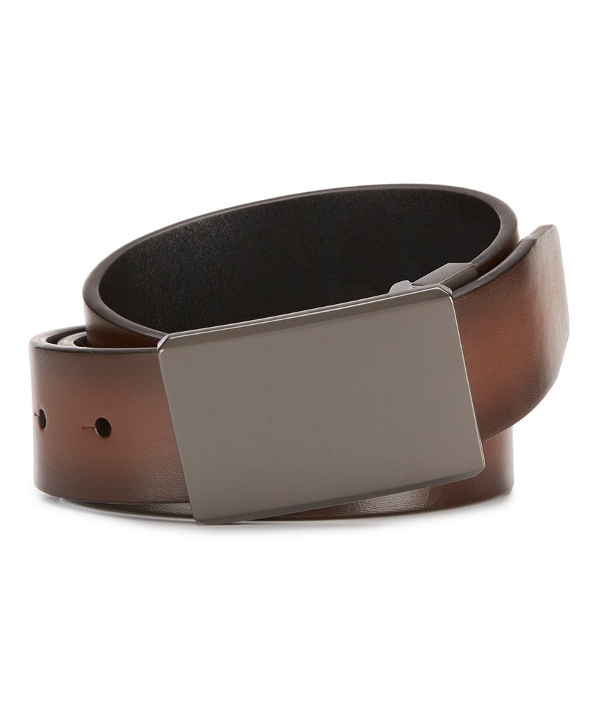 Murano Bronze Plaque Reversible Leather Belt