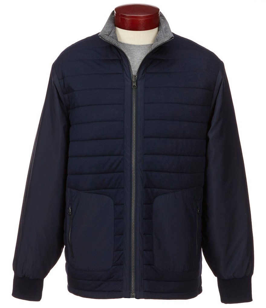 Murano Reversible Mixed Media Full-Zip Mock Neck Jacket