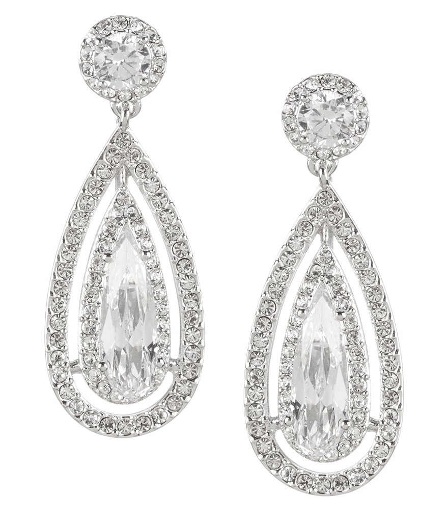 Nadri Teardrop Cubic Zirconia Statement Earrings
