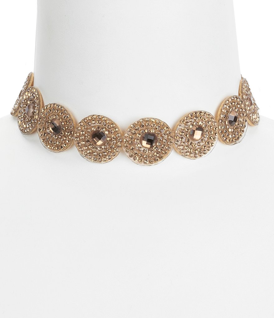 Natasha Accessories Crystal Pinwheel Choker Necklace