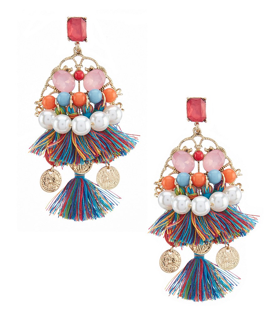 Natasha Accessories Kitchen Sink Tassel Statement Earrings