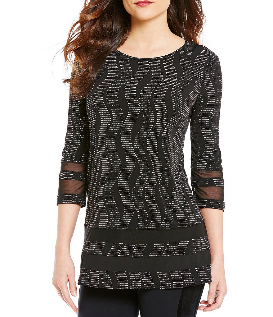 Nicola Glitter Wave 3/4 Sleeve Tunic