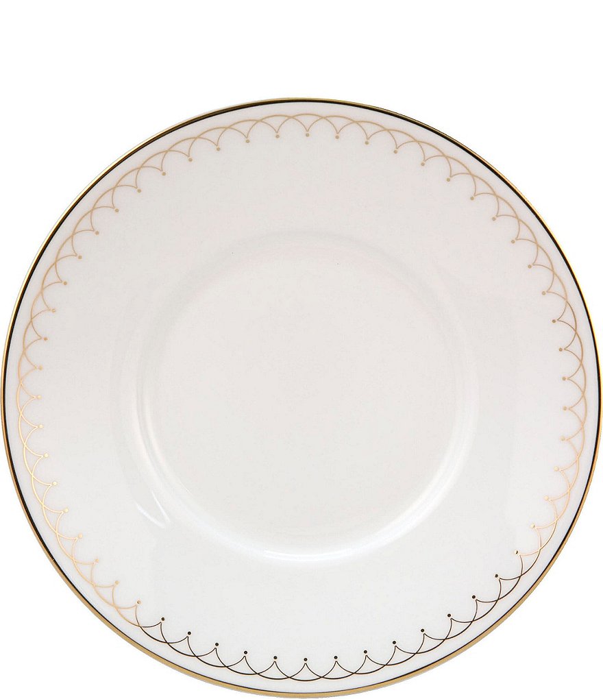 Nikko Lattice Gold Scalloped Bone China Saucer