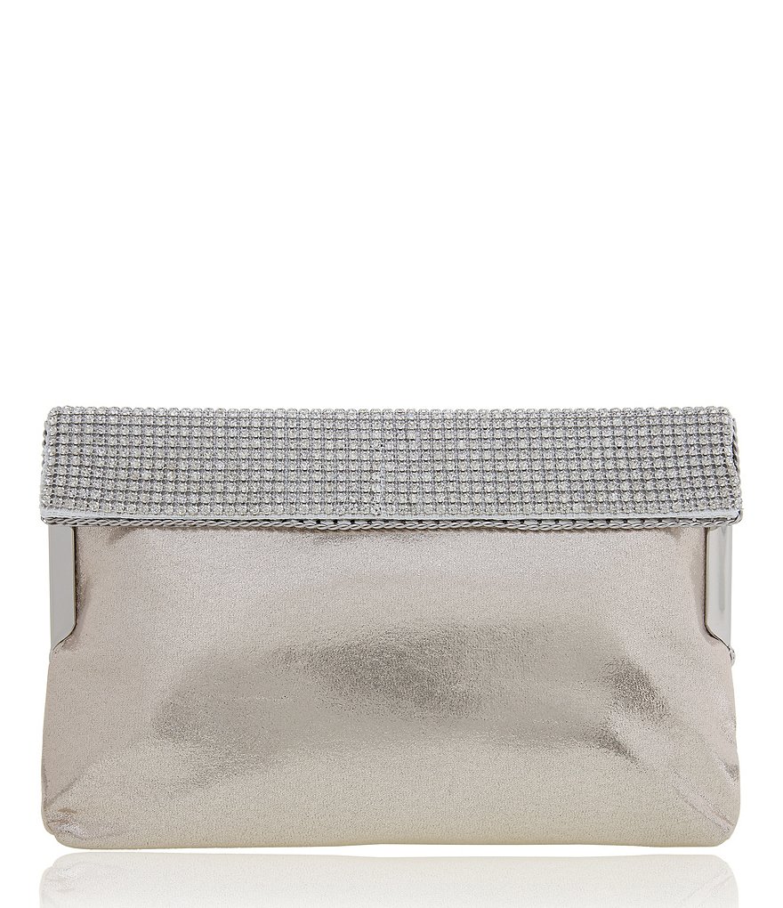Nina Reflective Faux-Suede Clutch