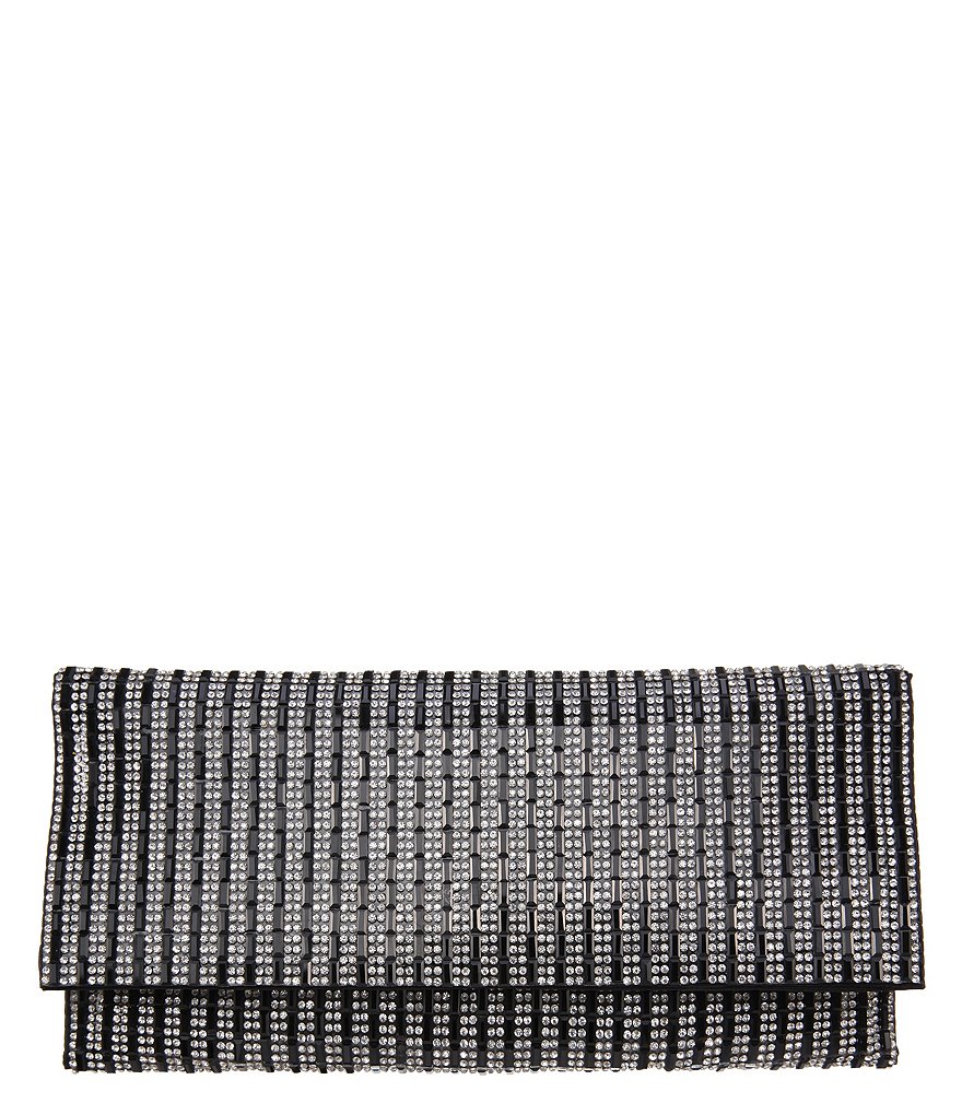 Nina Stripe Pattern Crystal Clutch