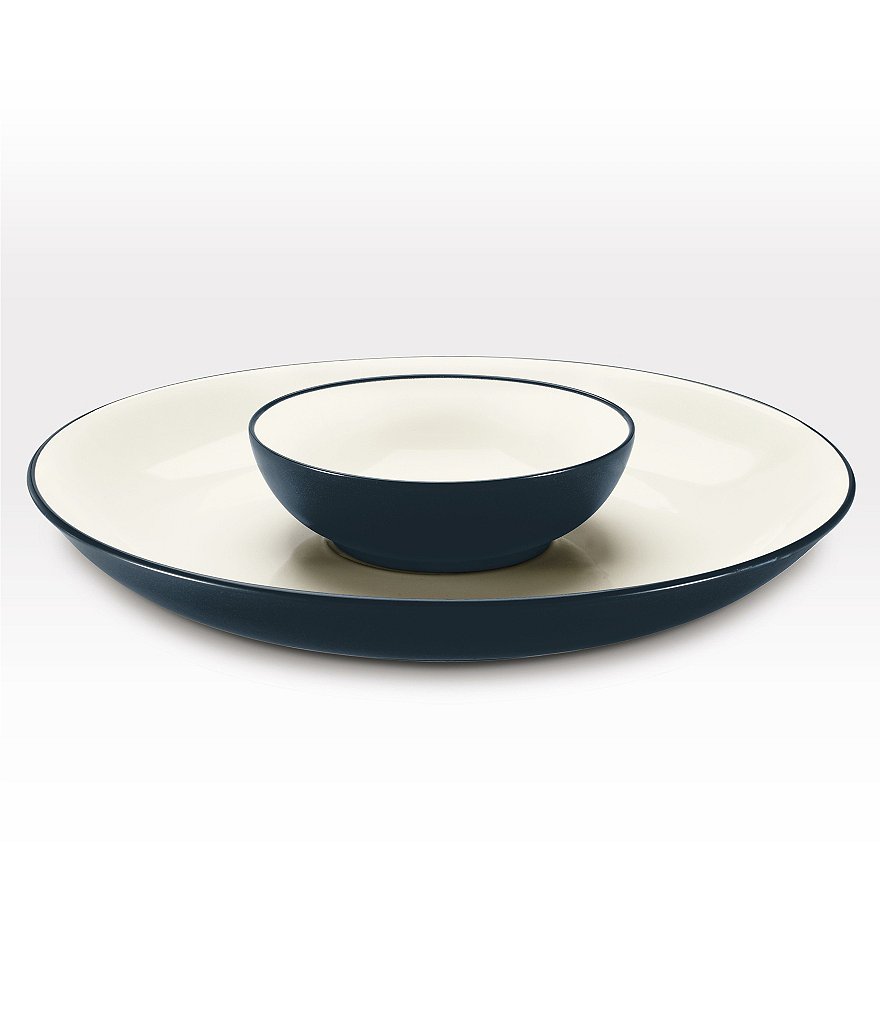 Noritake Colorwave Coupe Matte & Glossy Stoneware Chip & Dip Server