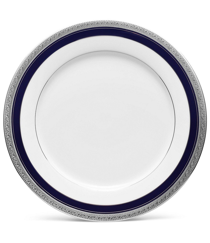 Noritake Crestwood Cobalt Etched Platinum Porcelain Dinner Plate