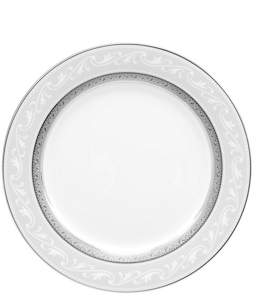 Noritake Crestwood Etched Platinum Porcelain Accent Salad Plate