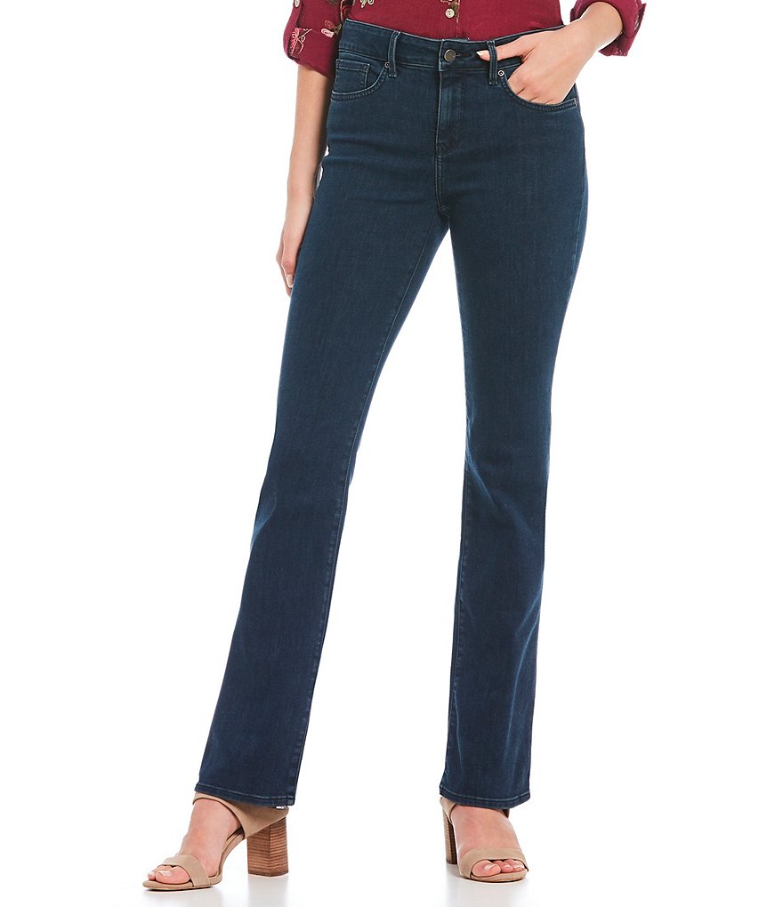 NYDJ Marilyn Straight Leg Rhinestone Embellished Back-Pocket Jeans