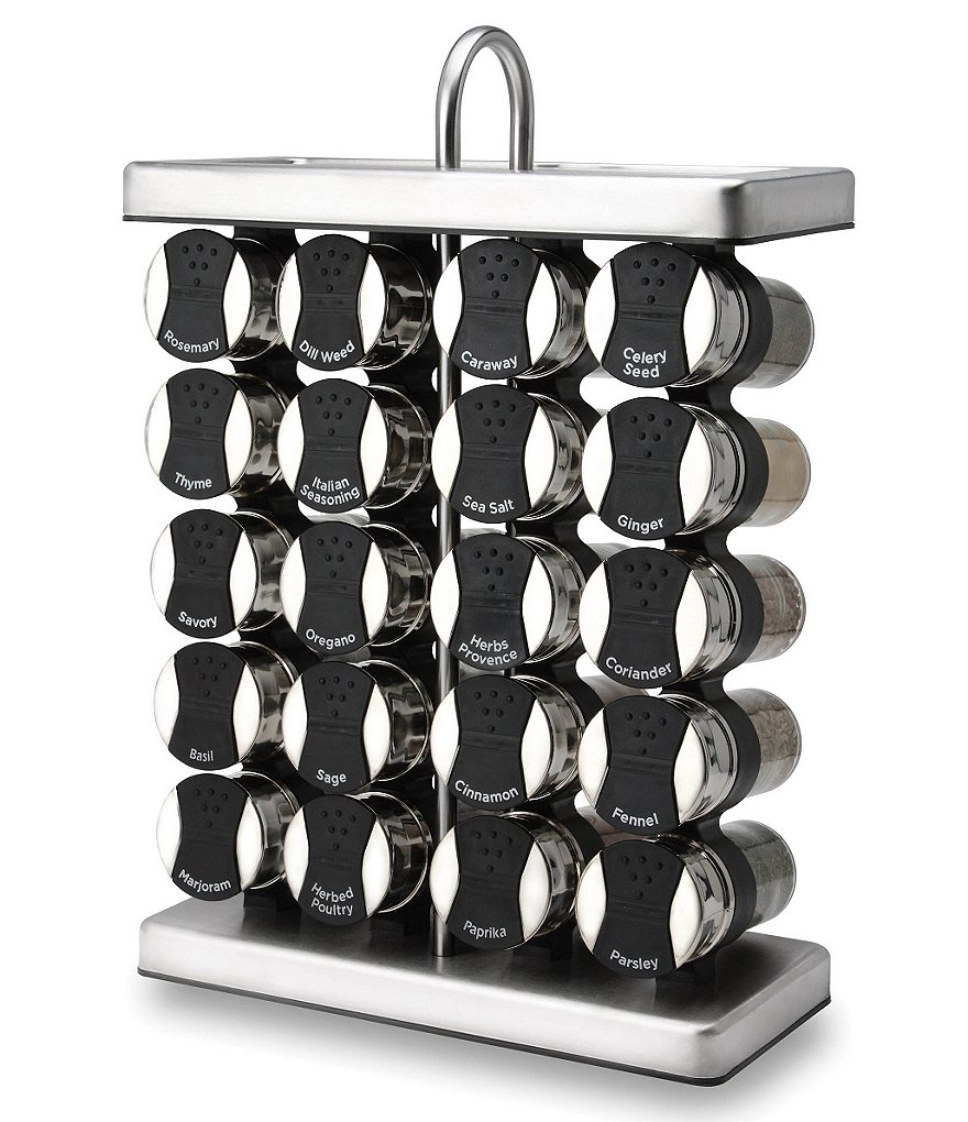 Olde Thompson 20-Jar Traditional Spice Rack with Spices