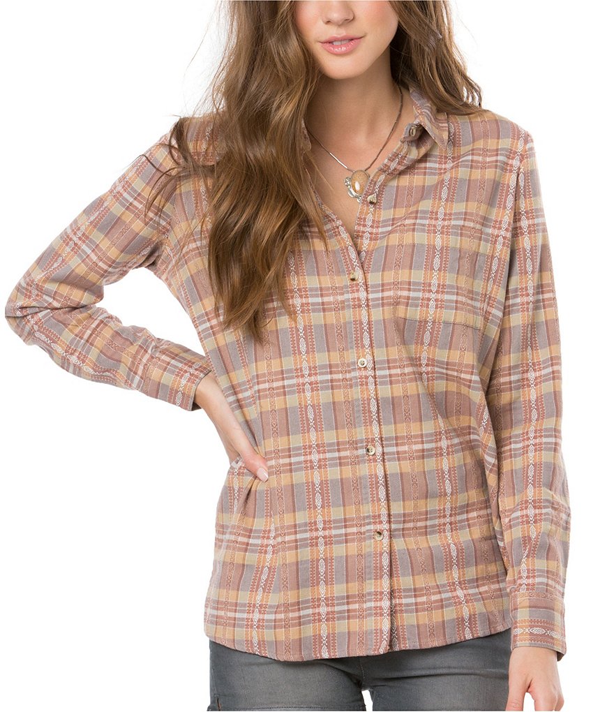 O´Neill Dree Plaid Long-Sleeve Woven Top