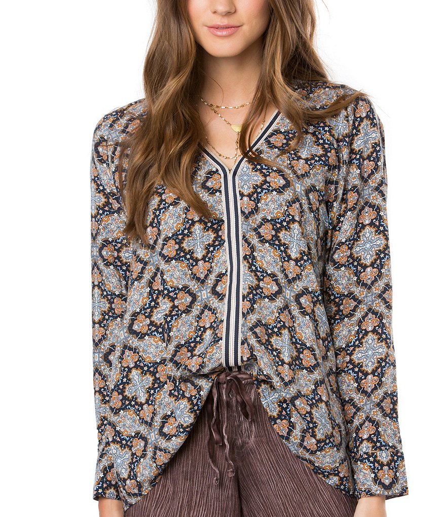 O'Neill Embry Geometric-Print Blouse