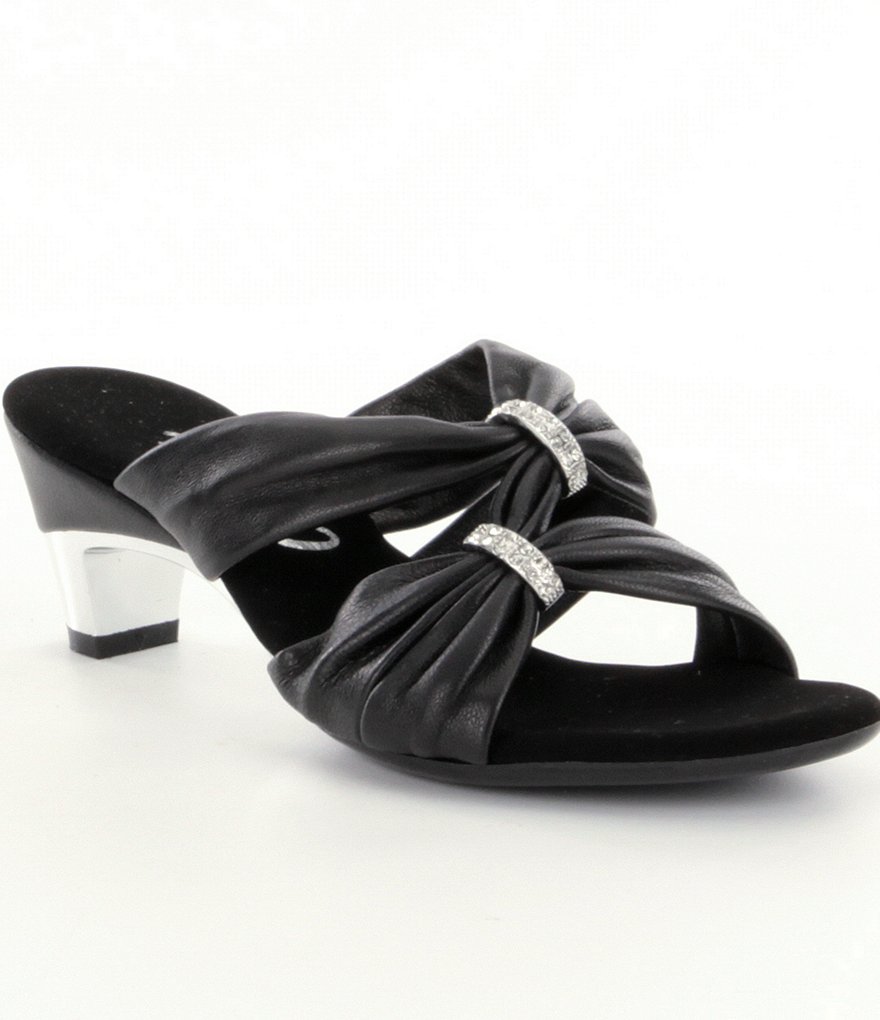 Onex Kylee Leather Rhinestone Criss Cross Dress Sandals
