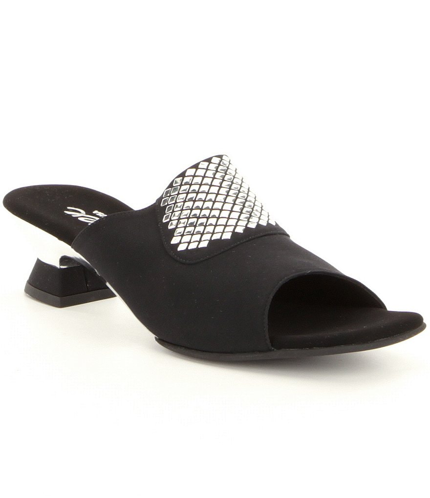 Onex Velma Elastic Studded Banded Metallic Trim Dress Slide Sandals