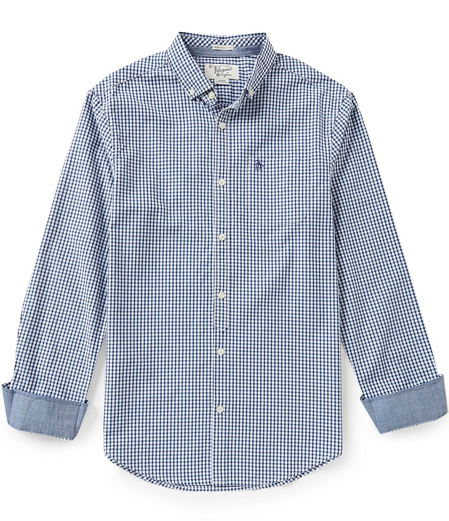Original Penguin Contrast-Cuff Gingham Shirt
