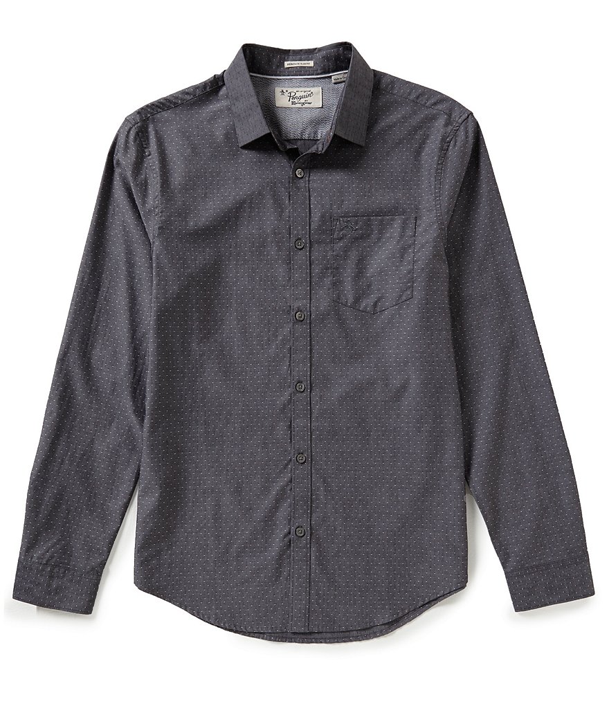 Original Penguin Long-Sleeve Dotted Chambray Dobby Woven Shirt