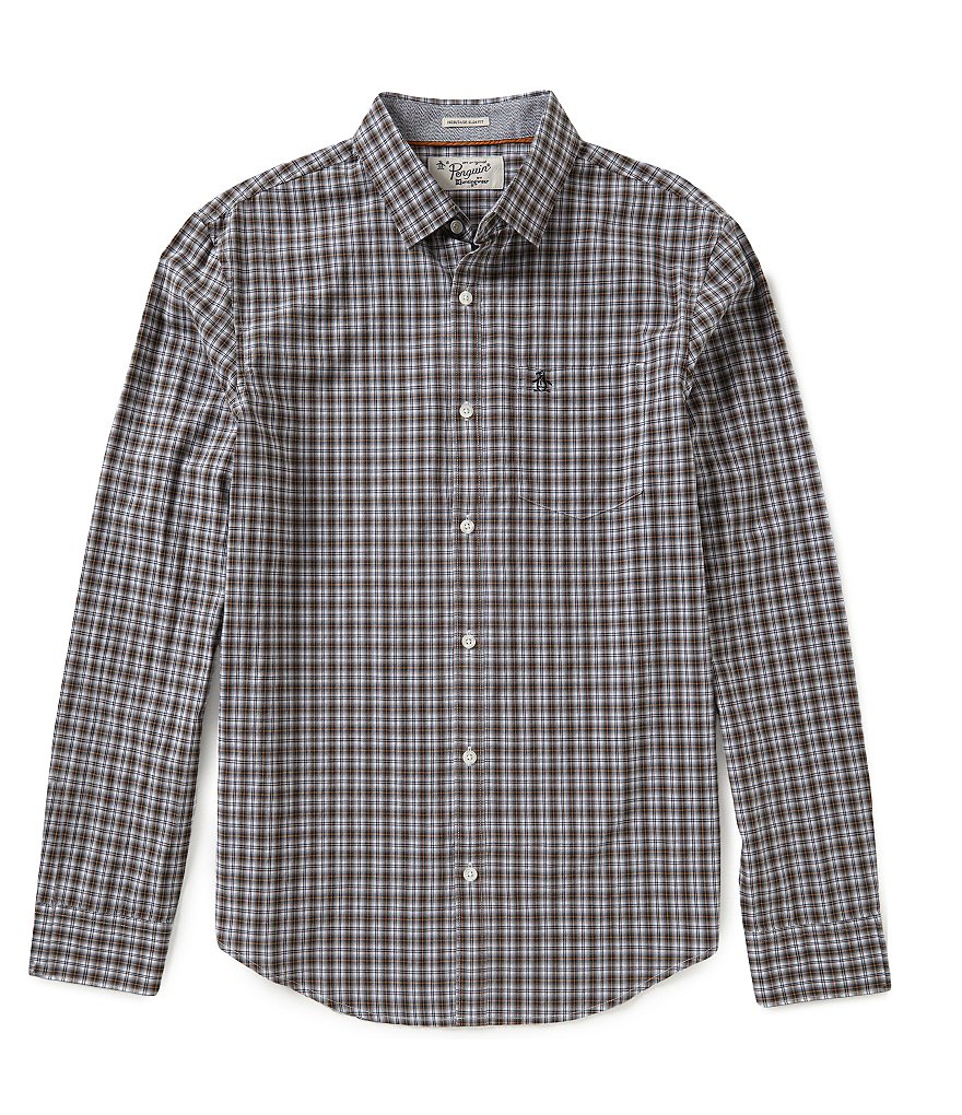 Original Penguin Long-Sleeve Plaid Woven Shirt