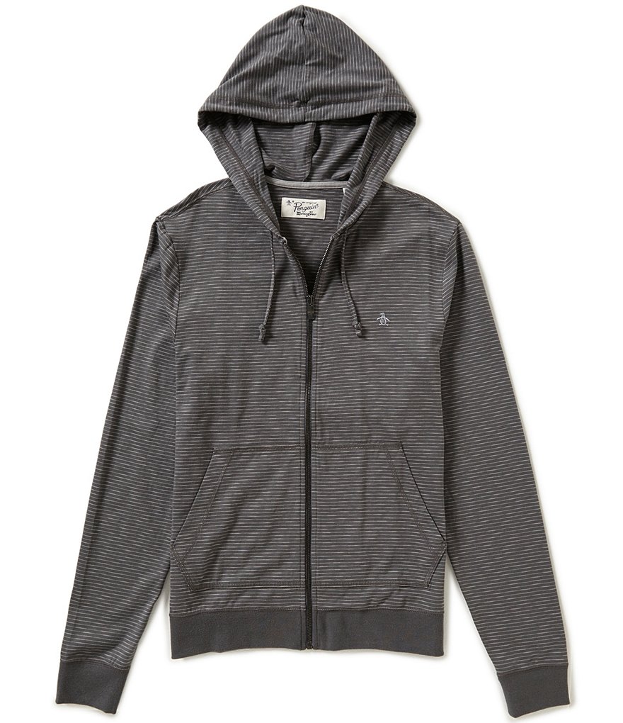 Original Penguin Long-Sleeve Slub Horizontal-Stripe Hoodie