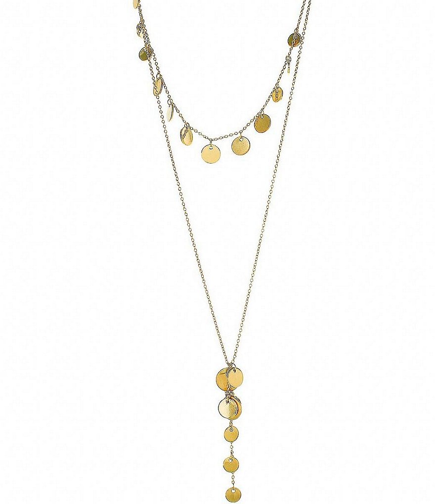 Panacea Gold Layered Coin Y Necklace