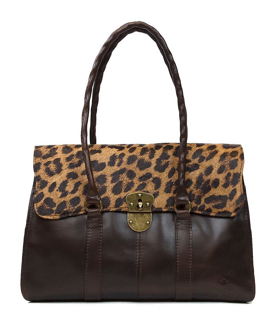 Patricia Nash Vienna Leopard Haircalf Satchel