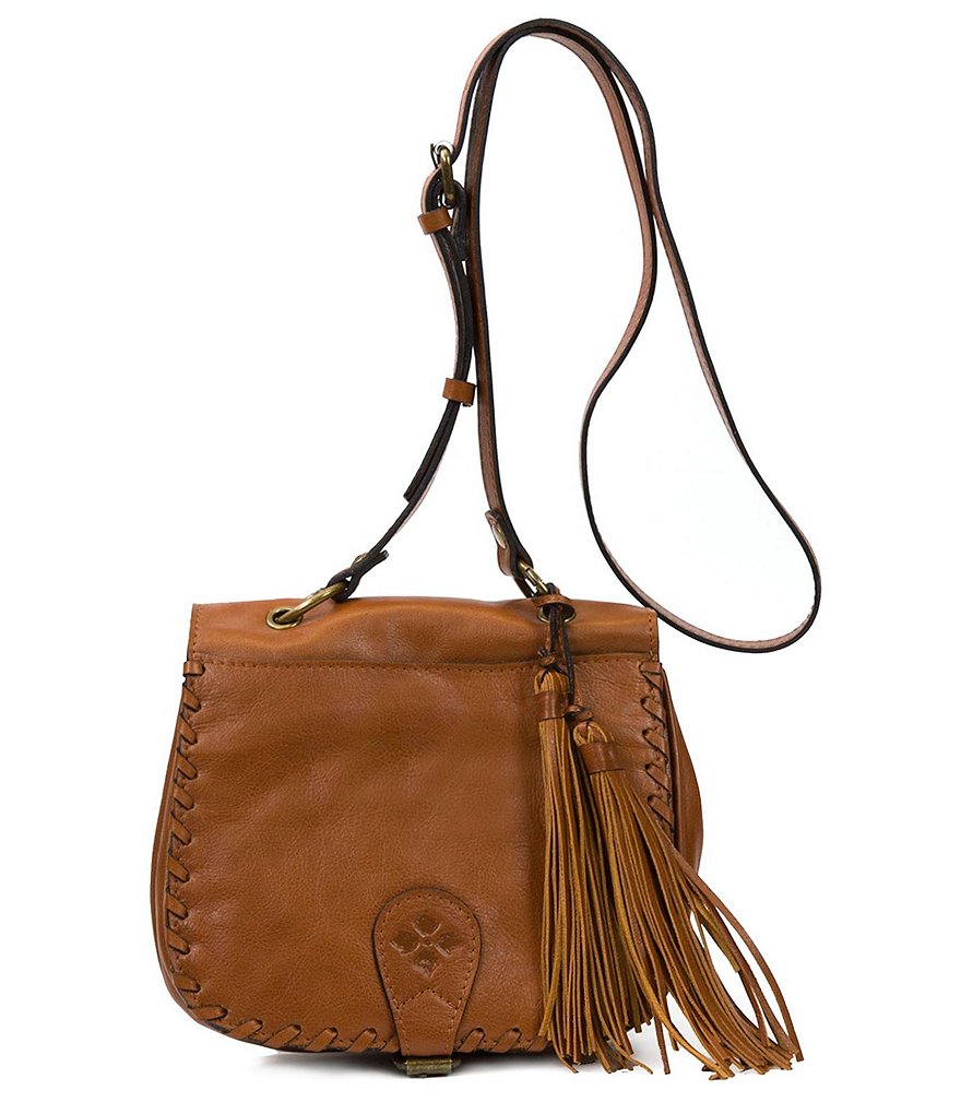 Patricia Nash Soft Italian Leather Collection Karisa Tasseled Small Saddle Bag