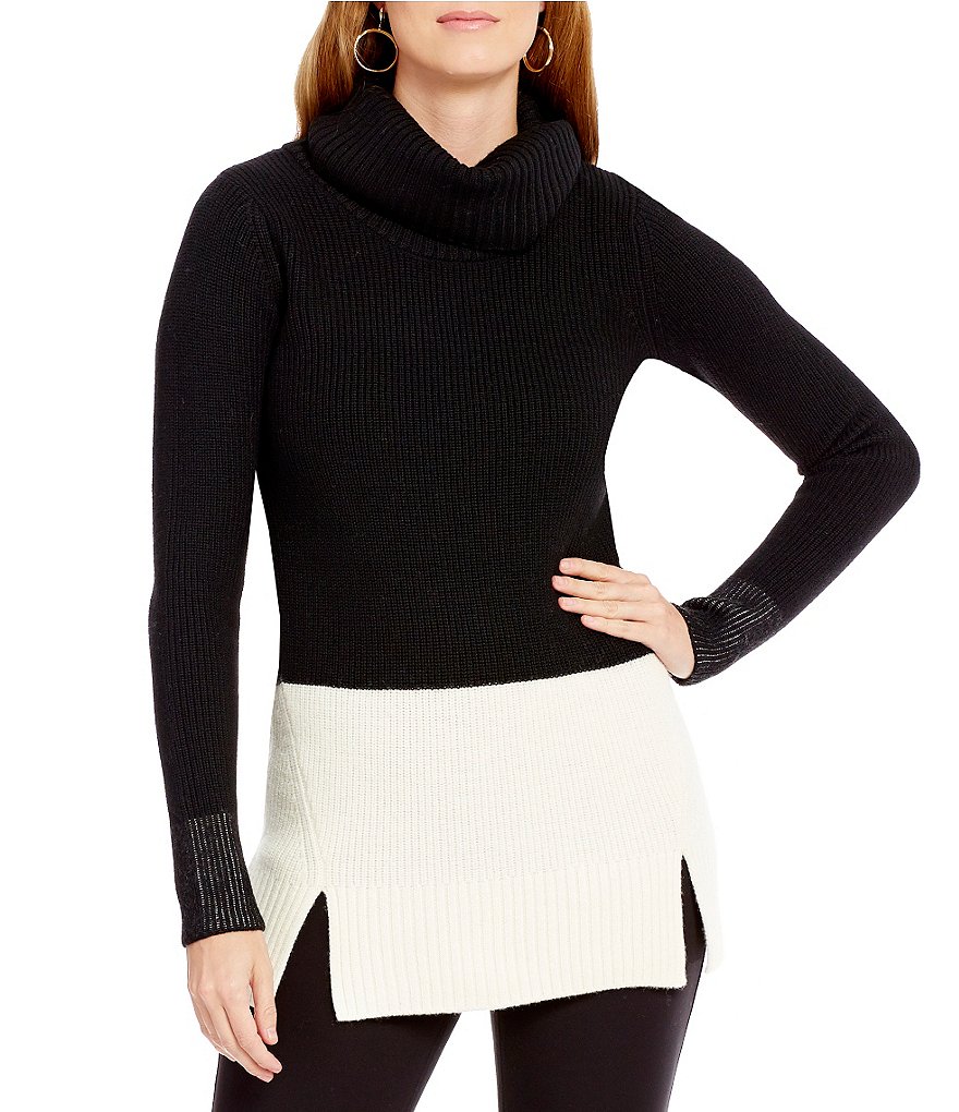 Pendleton Merino Wool Color Block Cowlneck Tunic