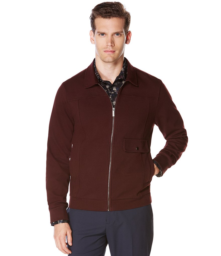 Perry Ellis Full-Zip Twill Jacket