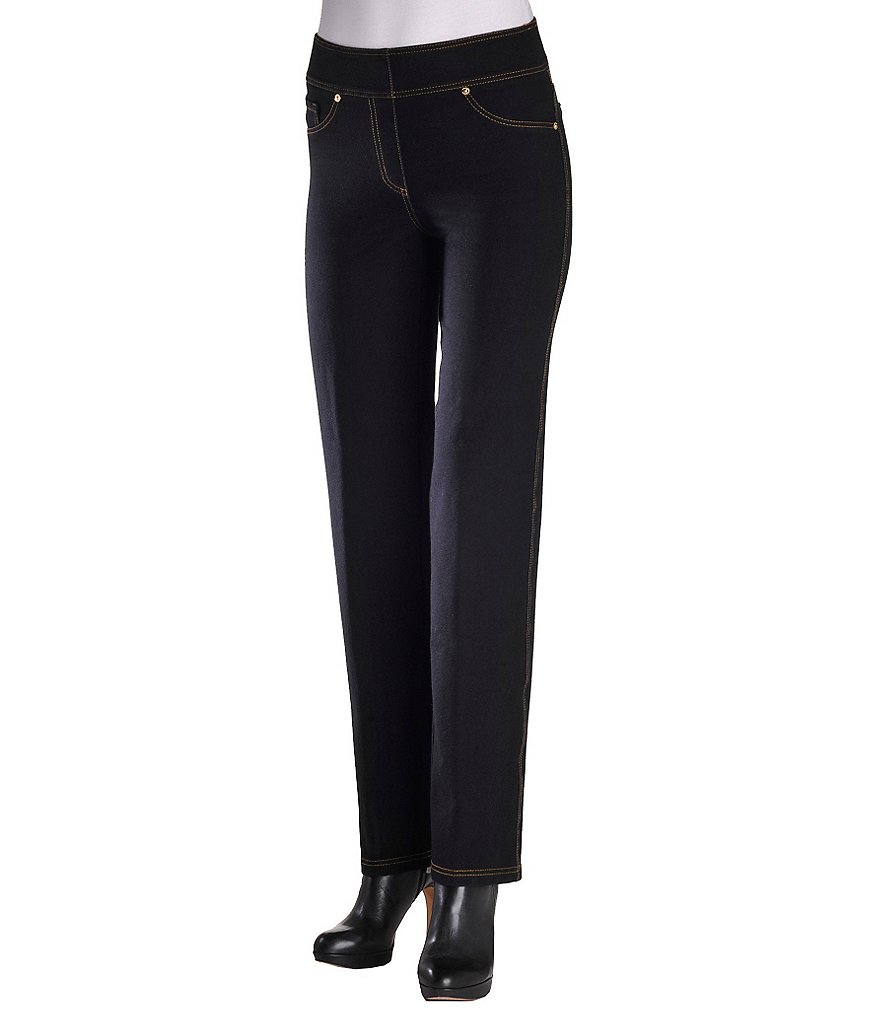 Peter Nygard Petite Straight-Leg Denim Pants