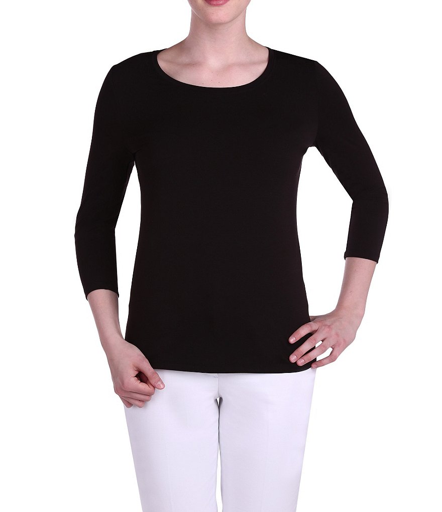 Peter Nygard Petites 3/4 Sleeve Essential Tee