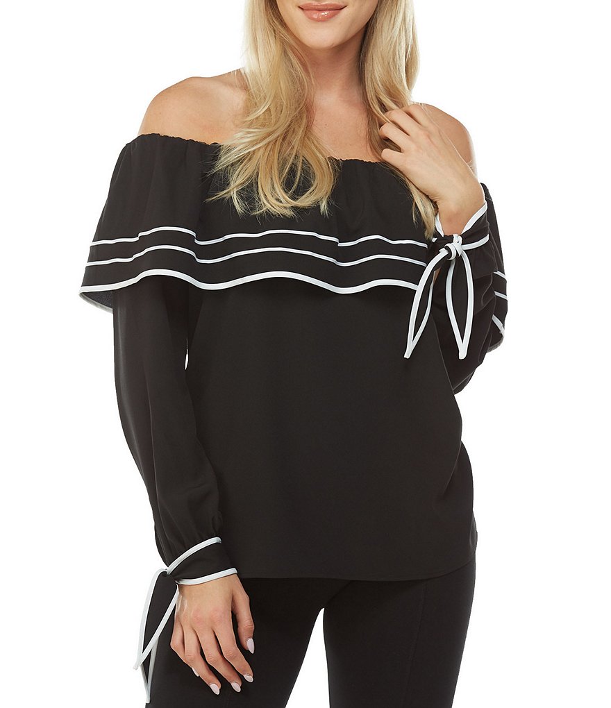 Peter Nygard Petites Off-The-Shoulder Ruffle Top