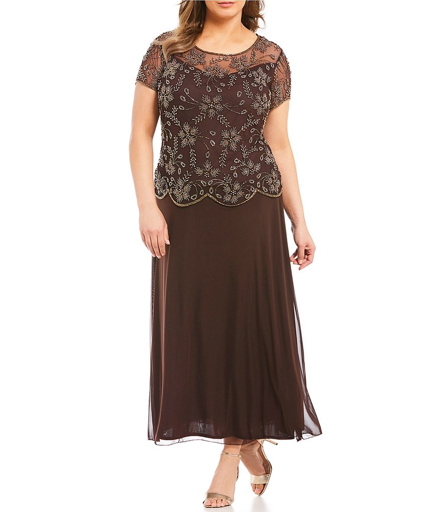 Pisarro Nights Plus Beaded Mock 2-Piece Gown