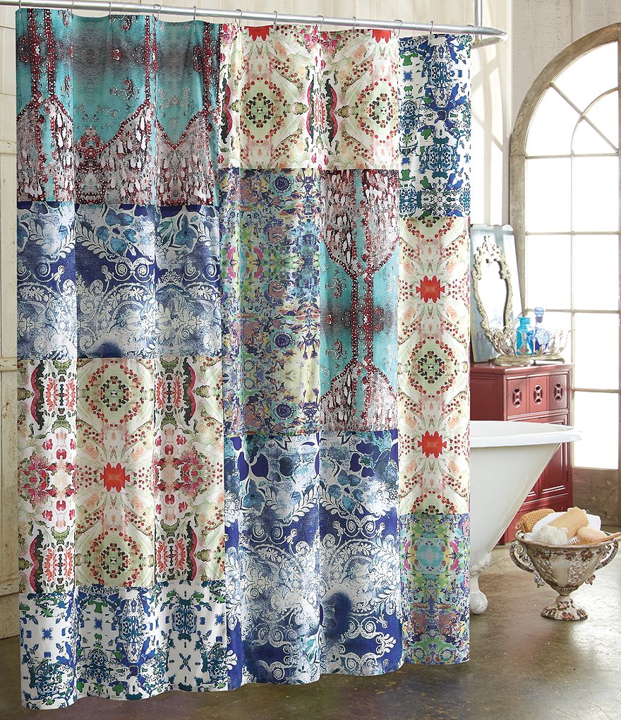 Poetic Wanderlust™ by Tracy Porter Astrid Mixed-Print Cotton Shower Curtain