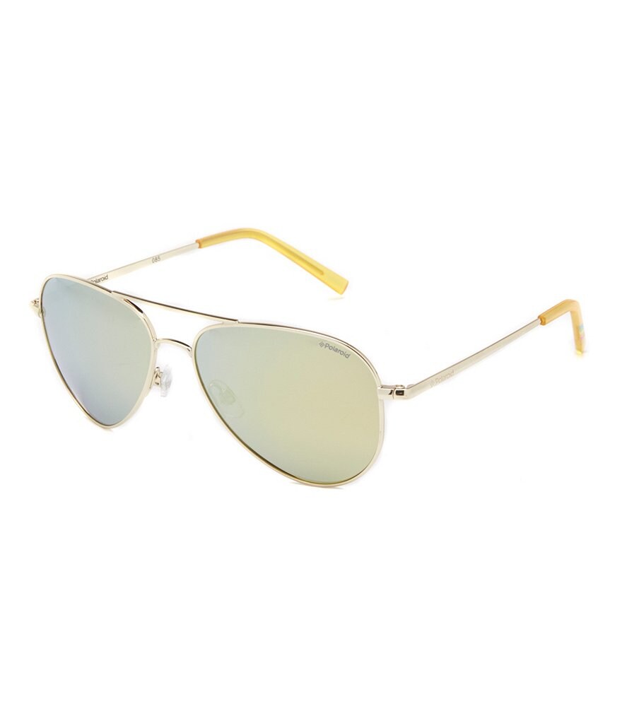 Polaroid Polarized Mirror Double Bridge Metal Aviator Sunglasses