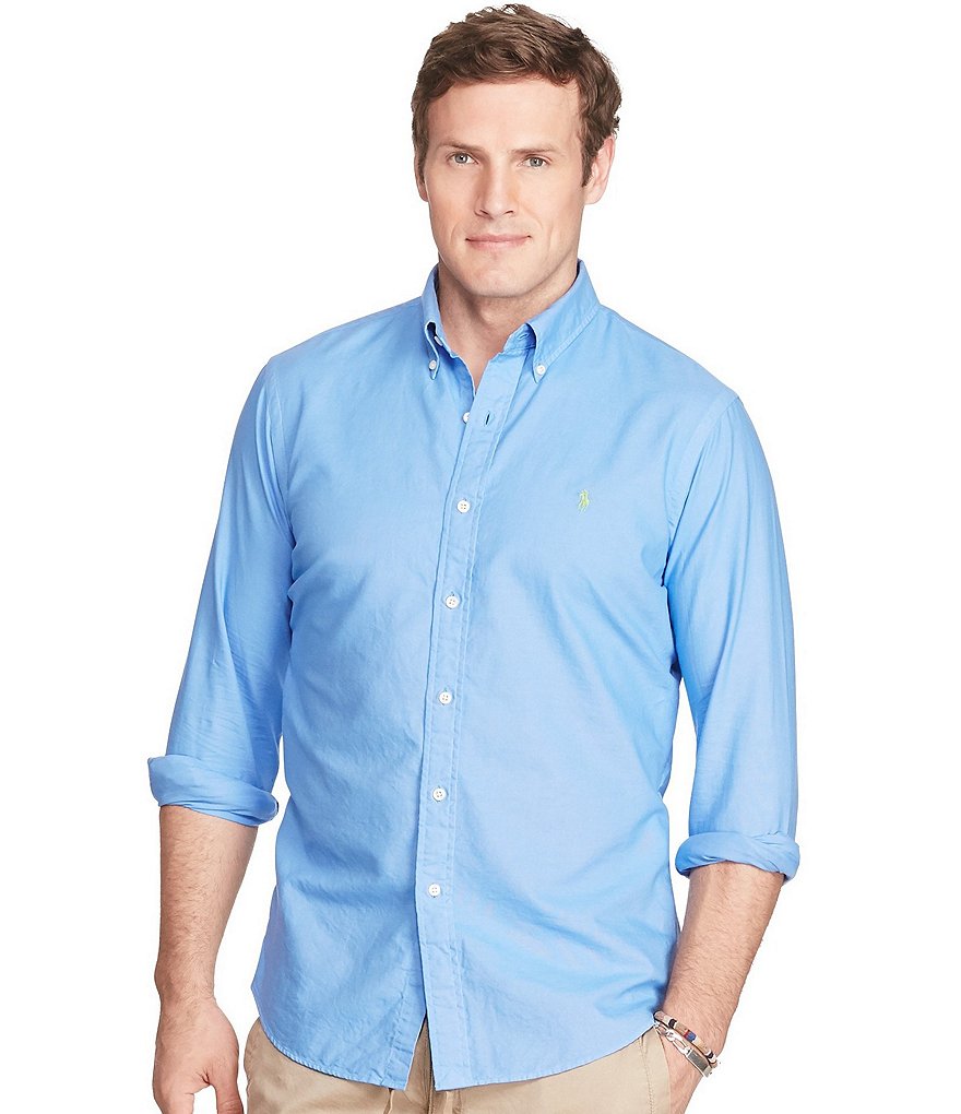 Polo Ralph Lauren Big & Tall Garment-Dyed Cotton Long-Sleeve Woven Shirt