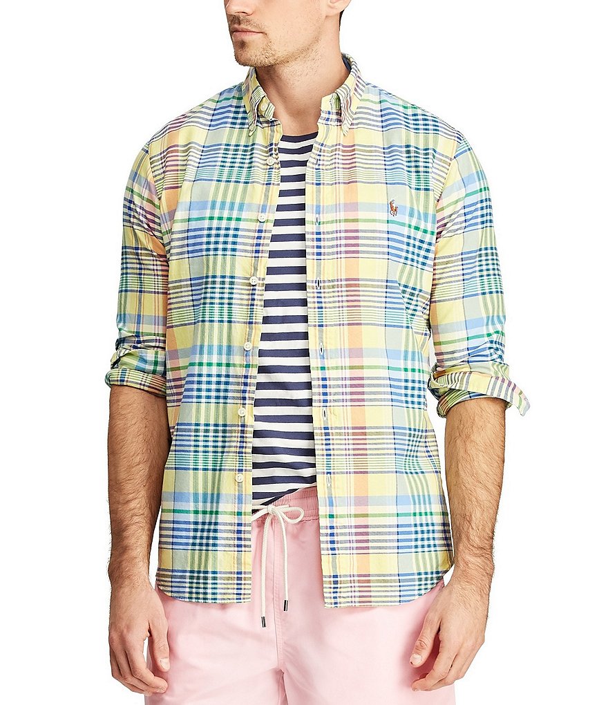 Polo Ralph Lauren Big & Tall Large Plaid Oxford Long-Sleeve Woven Shirt