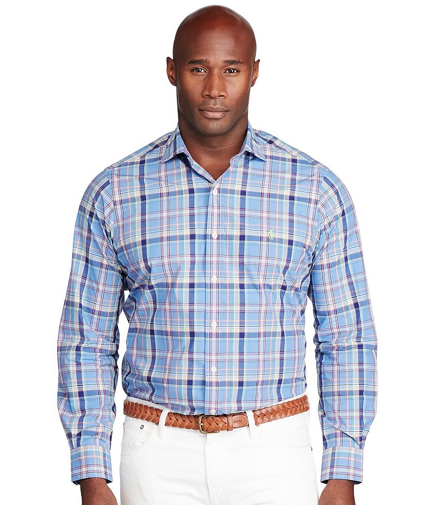 Polo Ralph Lauren Big & Tall Plaid Cotton Poplin Shirt