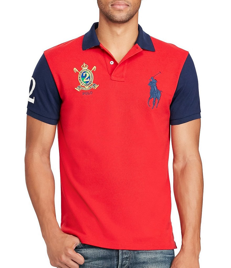 Polo Ralph Lauren Classic-Fit Color Block Big Pony Short-Sleeve Polo Shirt