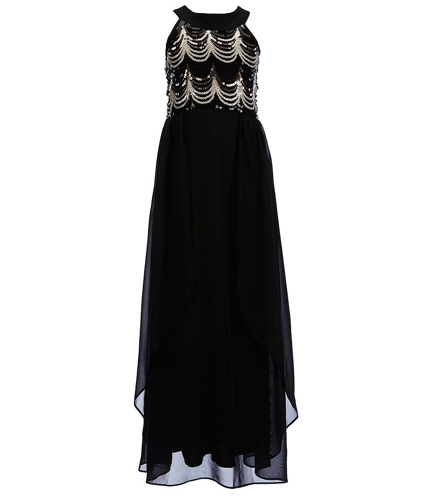 Poppies and Roses Big Girls 7-16 Ombre-Sequin Layered-Skirt Dress