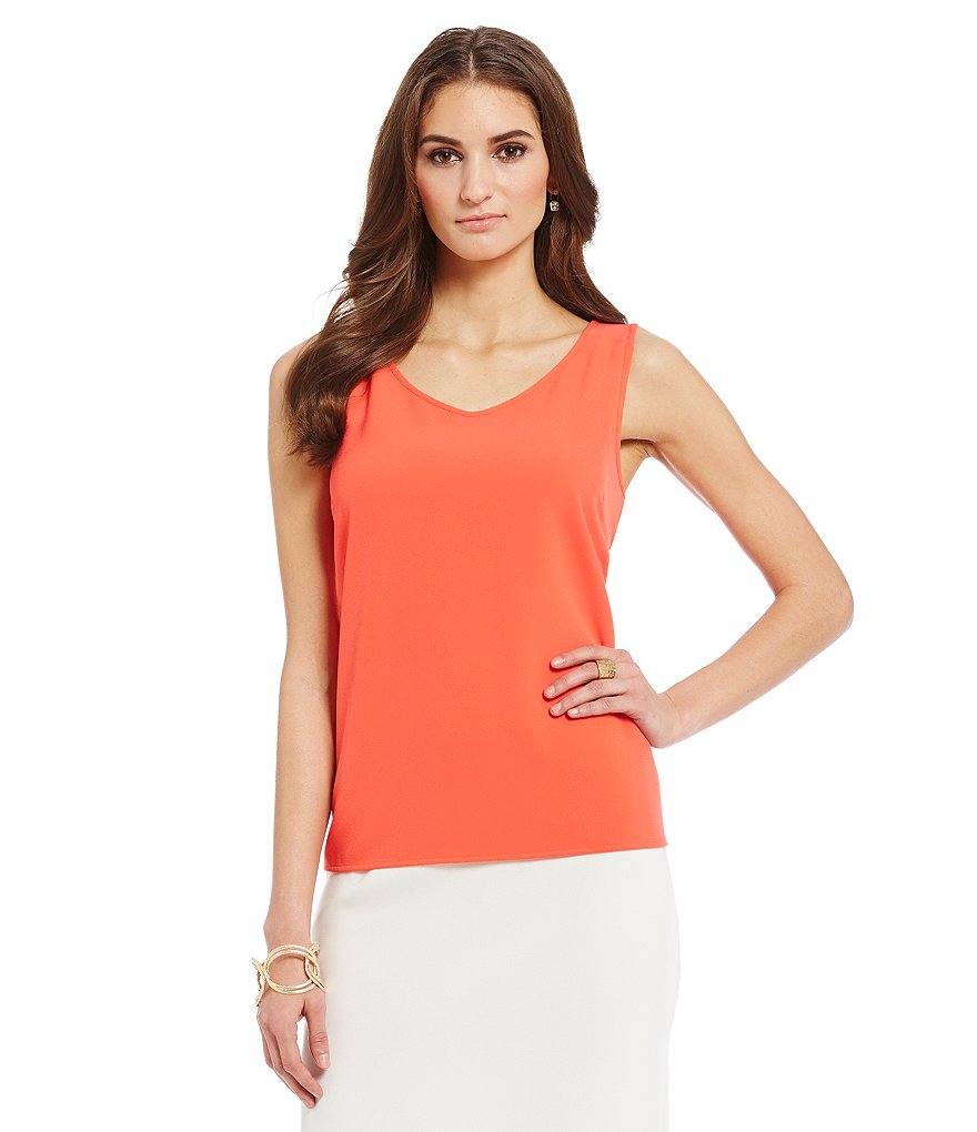Preston & York Chandra Crepe V-Neck Blouse