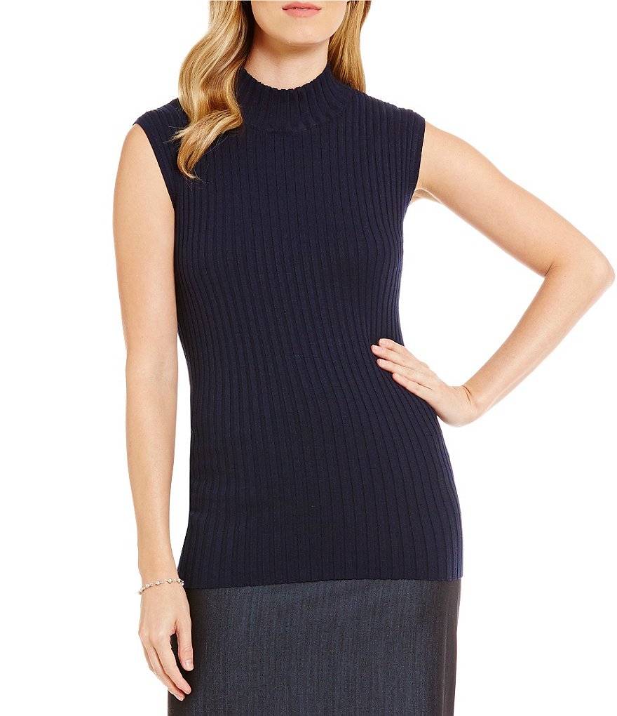 Preston & York Portia Mockneck Sleeveless Sweater