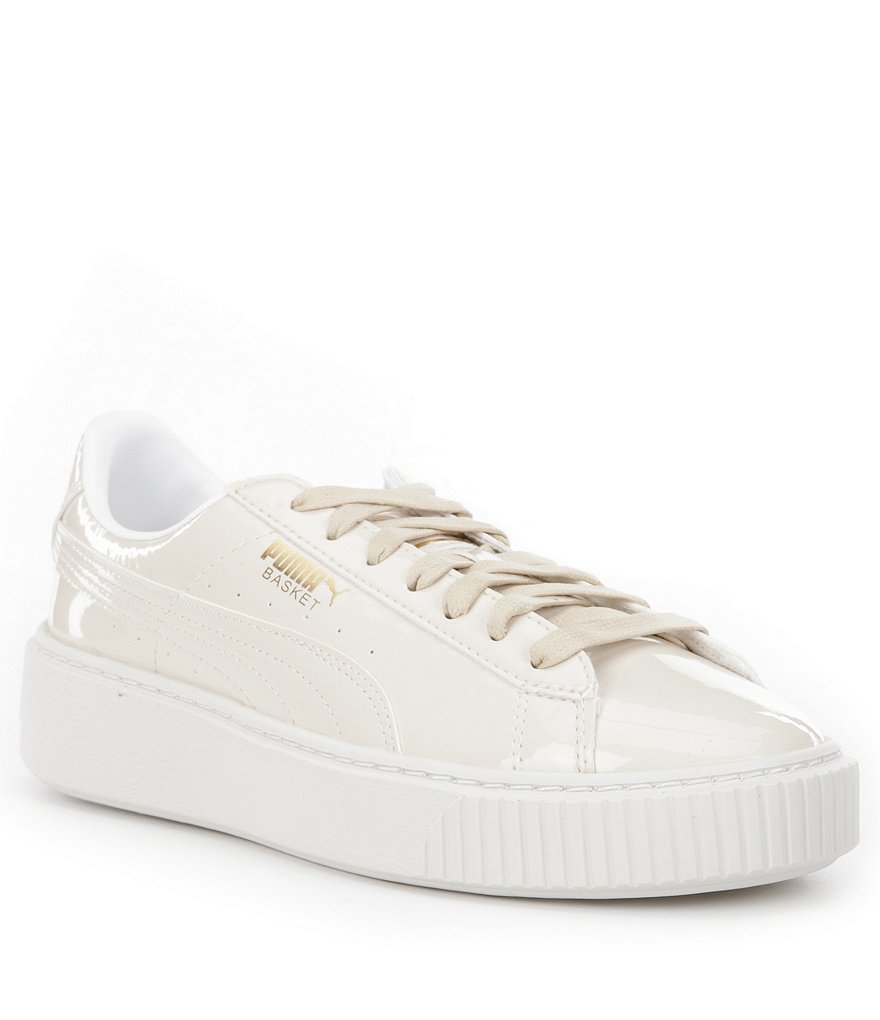 Puma Basket Platform Lace-Up Patent Sneakers